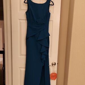 Eliza J  deep teal Asymmetrical Dress